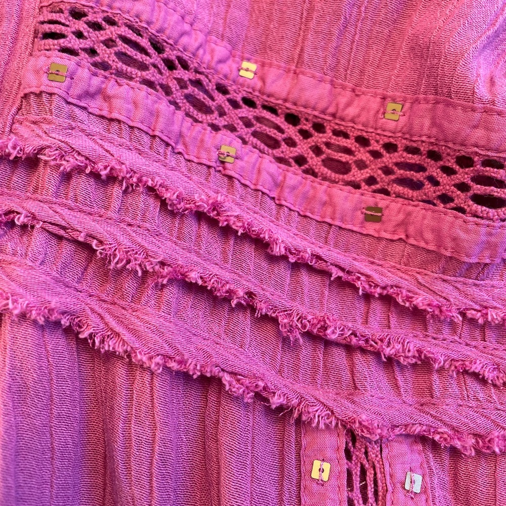 Free People Pink Summer Stars Boho Electra Shirt - Picture 7 of 7